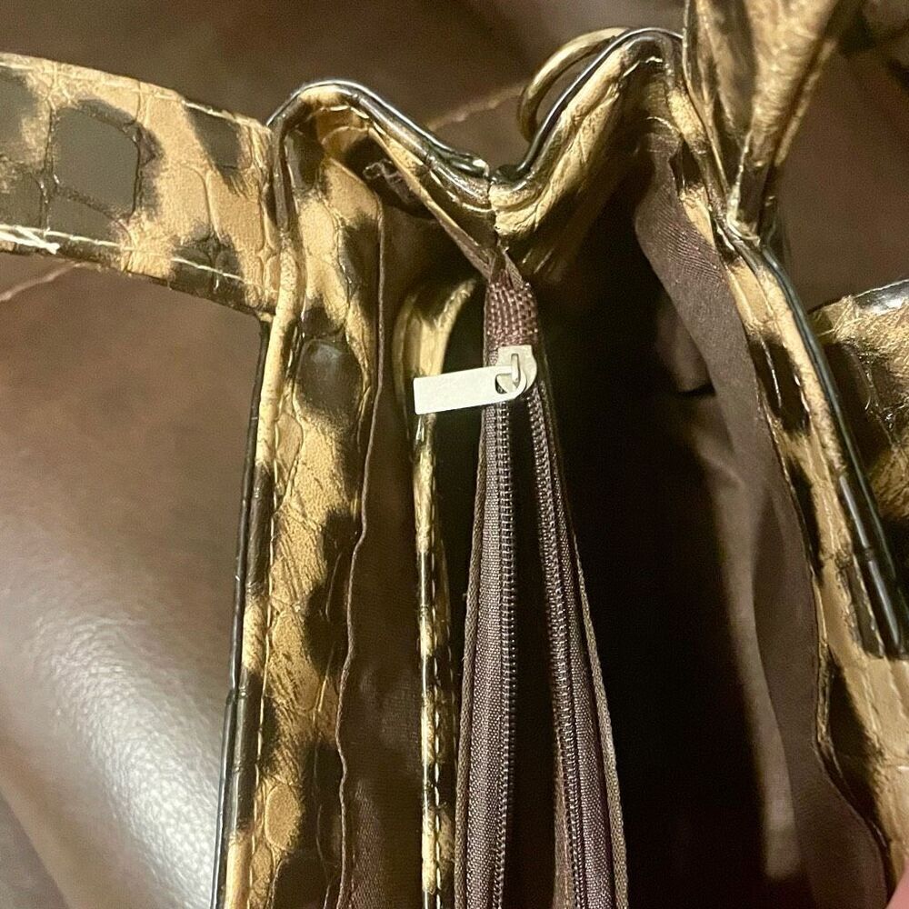 Leopard Mini Satchel Bag with Lock Closure and 41” Crossbody Strap NWOT - Picture 5 of 8